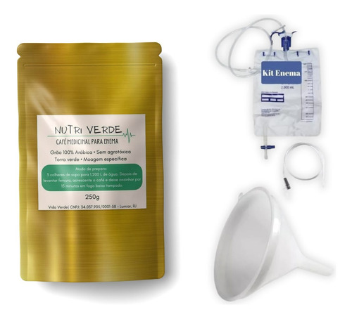 Kit Enema Completo + Café Específico P/ Enema S/ Agrotóxico