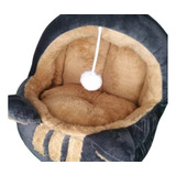 Cama Para Gato Gamuzada Gris Con Cafe