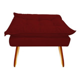 Puff Puf Decorativo Opala Suede Marsala Sala De Estar