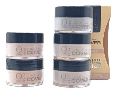 Set Básico 5 Acrílicos Natural Cover Organic  Para Uñas 