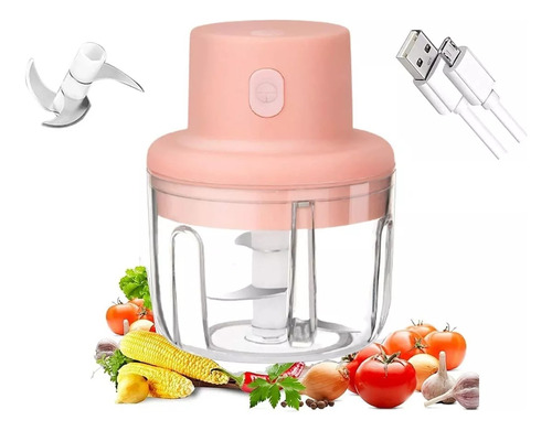 Mini Procesador Picador Recargable Usb Vegetales 250ml