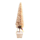 Arbol Navidad Maceta Navideña Rattan Verde Y Rojo 50cm Deco