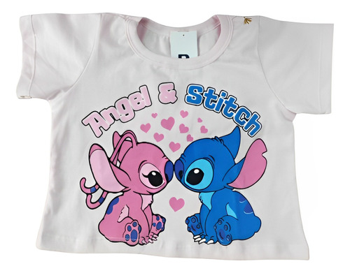 Blusa Cropped Infantil Estampada Camisa Stitch Mini Diva