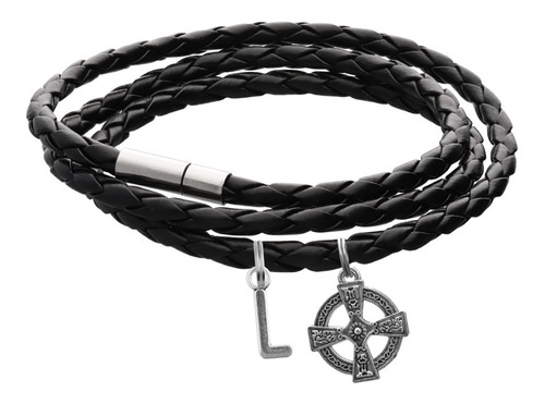 Pulsera Cruz Celta Brazalete Dije Protección Amuleto Letra