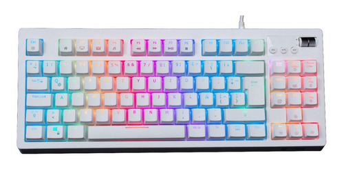 Teclado Gamer Vsg Quasar Rgb Qwerty Outemu Red Español Latinoamérica Color Blanco Con Luz Rgb