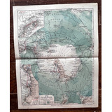 Antiguo Mapa Original Antártida-polo Sur Expediciones (m2)