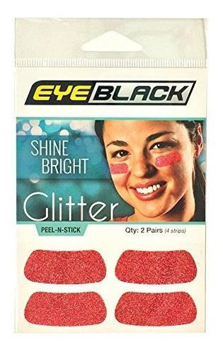 Tijerillas Para Cejas - Eyeblack Red Softball Glitter Eye Ti