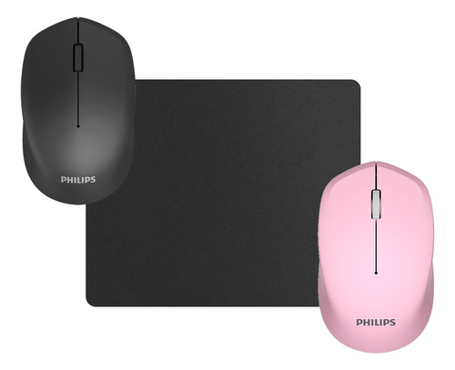 Kit Mouse Philips M344 Inalambrico + Pad - Combo Pc Notebook