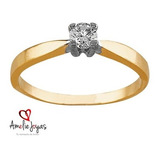 Anillo De Compromiso Oro 14k Diamante Natural 15 Puntos