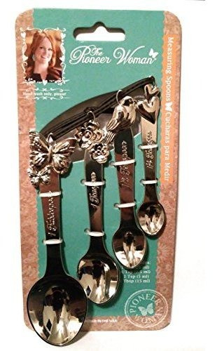 El Pioneer Woman Cowboy Rustic Metal Figuras Cucharas Medido