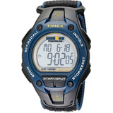 Reloj Timex Ironman Classic T5k413 Para Hombre, Negro Y Azul