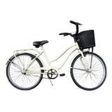 Bicicleta Playera Femenina Le Bike Classic Playera Full R26 Freno V-brakes Color Beige Con Pie De Apoyo  