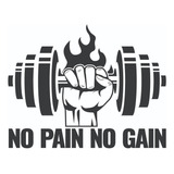 Adesivo Decorativo Academia Frase No Pain No Gain 120x95cm