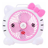 Ventilador Hello Kitty Para Escritorio Recargable Usb Cantidad De Aspas 3 Color De La Estructura Blanco Color De Las Aspas Rosa Diámetro 28 Cm Material De Las Aspas Plástico