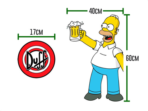 Adesivo Geladeira Frigobar Homer Simpson Com Cerveja Duff M