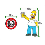 Adesivo Geladeira Frigobar Homer Simpson Com Cerveja Duff M