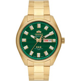 Relógio Orient Automático Dourado Fundo Verde 469gp076f E1kx