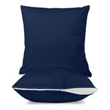 Protectores Para Almohada Decorativa Color Azul Marino 2 Pzs