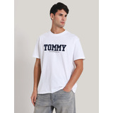 Polera Con Logo En Espalda Y Pecho Blanco Tommy Jeans