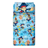 Cubrecama Cover Reversible Verano Disney Piñata 1 1/2 Plazas Color Capitan Jake