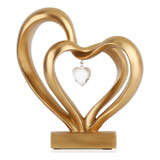 Lccck Escultura De Corazón Dorada Para El Hogar, Decoración