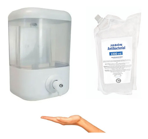 Kit Dispensador Jabon 500ml + Jabon Antibacterial 1000ml 