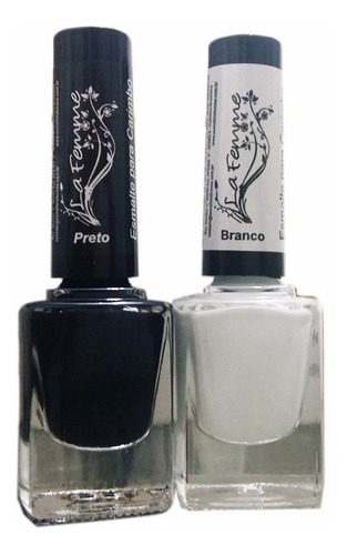 Esmaltes Branco E Preto Profissionais Para Carimbo La Femme