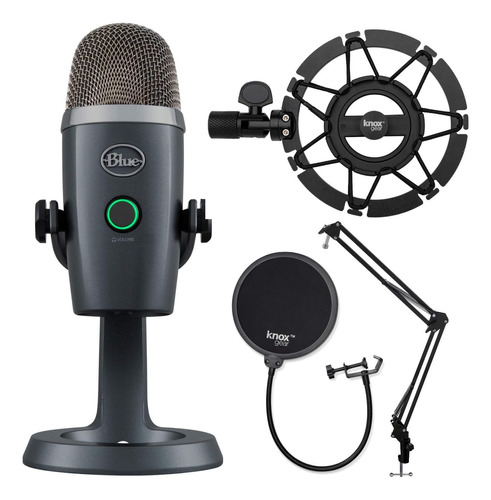 Paquete De Micrófono Usb Blue Yeti Nano (gris Oscuro) Con Y