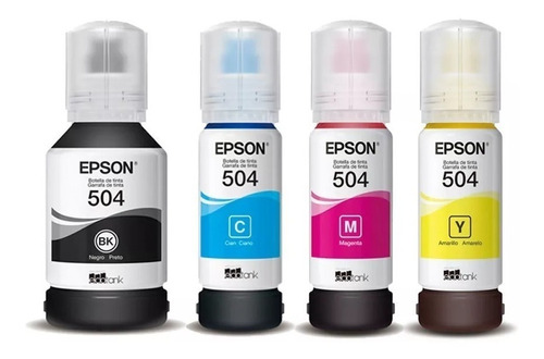 Kit 4 Tintas Epson 504 Original N/c/m/y