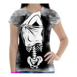 Camisa Camiseta D  Feminina Caveira Osso Esqueleto 17