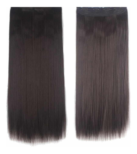 Postizo Extensiones De 4 Clip Cortina Fibra  Pelo Liso 55cm