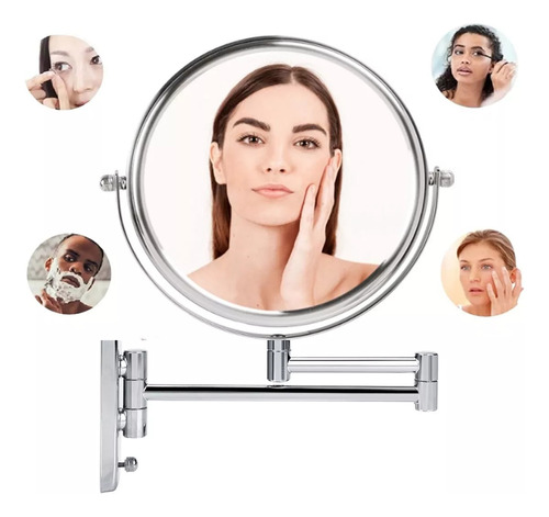 Espejo Pared 20 Cm Lupa Aumento Giratorio Para Maquillarse