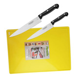 Juego Set 2 Cuchillos Tramontina Chef Ultracorte + Tabla