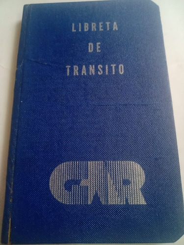 Libreta De Tránsito Antigua Sin Páginas Usadas