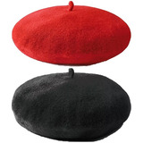 2 Piezas Elegante Boina De Lana Gorro Beret Gorra Para Dama