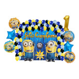 Kit De Decoracion Fiesta Cumpleaños Globos Los Minions 88pz