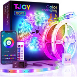 Tjoy Tira De Luces Led Bluetooth De 15 M, Music Sync 5050 Le