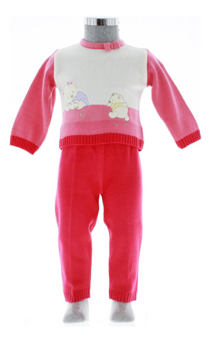 Conjunto Tejido Tipo Mameluco Bebé Rosa 0-2 Años 3650