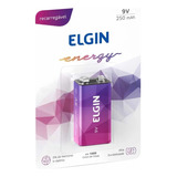 Bateria Elgin Recarregável 9v / 250mah / Rosa E Roxa Com Nf