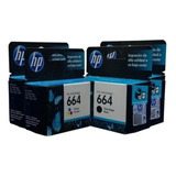 Combo 4 Cartucho Tinta Hp 664 2color F6v28al 2negros F6v29al