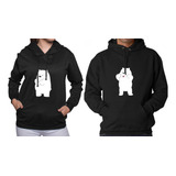 Buzo Buso Saco Hoodies Negro Pareja Polar Enamorados