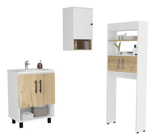 Mueble Lavaman +mueb Optimizad+mueb Botiq-bathbi-blanc/duna