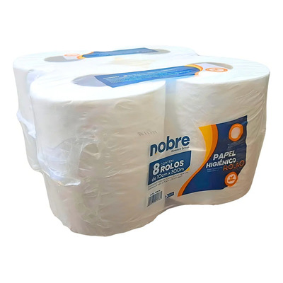 Papel Higiênico Nobre Rolão Extra Luxo 300m Folha Simples 8 Unidades