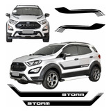 Kit Completo Faixa Adesivo Preto Ford Ecosport Storm