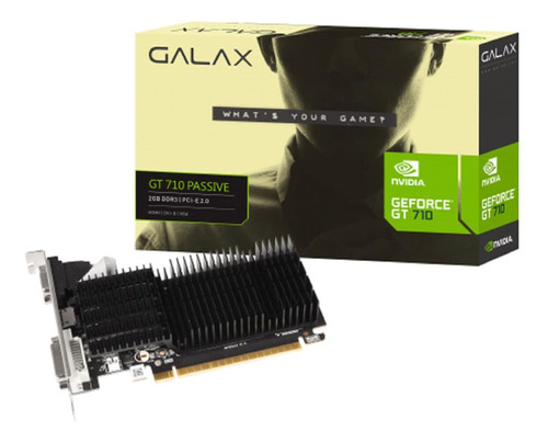 Placa De Vídeo Galax Geforce Gt 710, 2gb Ddr3, 64-bit, Preto