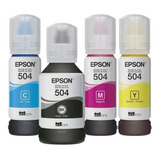 Kit Tinta Epson Original Refil Lacrado 504 L4150 L4160 L6161