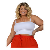 Top Plus Size Reforçado Cropped Verão De Alcinha Xxg 48/54