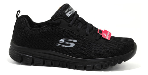 Tenis Dama Deportivo Skechers Negro Memory Foam Confort