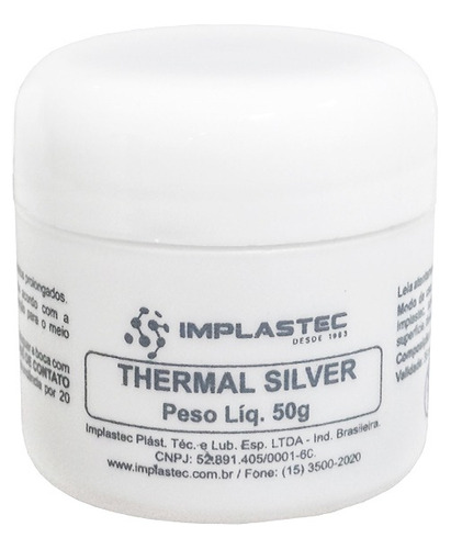 Pasta Térmica C/prata Thermal Silver Implastec Pote 50g