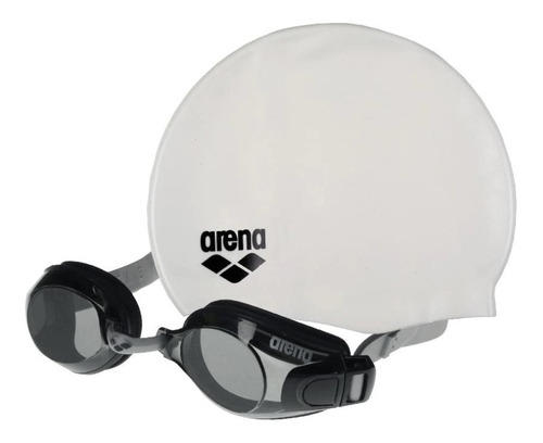 Gorra Goggles Arena Natación Adulto Unisex Entrenamiento Color Negro